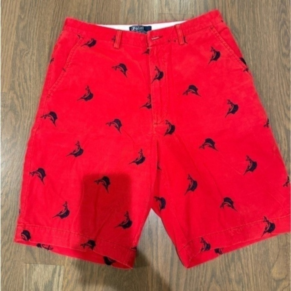 Vintage academia Polo Corduroy Swordfish red Shorts size 30 preppy academia E